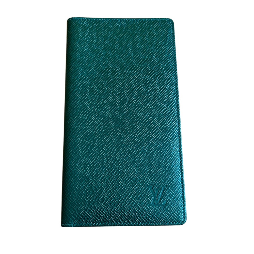 Genuine leather Teal Textured Long Wallet